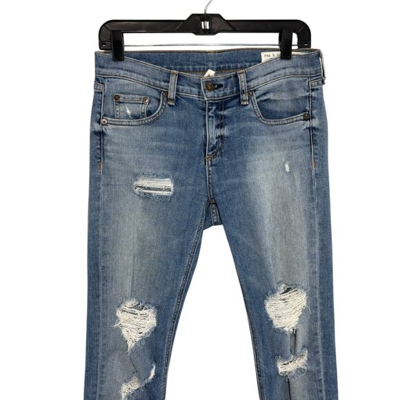 Rag & Bone Dre Distressed Mid Rise Boyfriend Jeans Women's Waist Size 26 - Picture 3 of 7